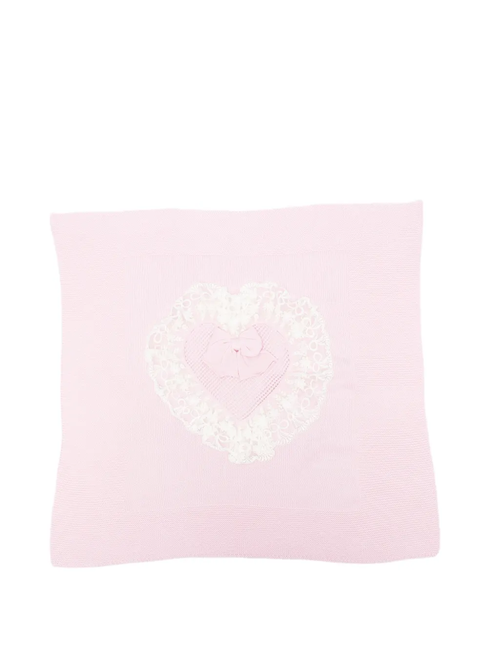 Bébé di Almy lace-trimmed heart blanket - Rosa