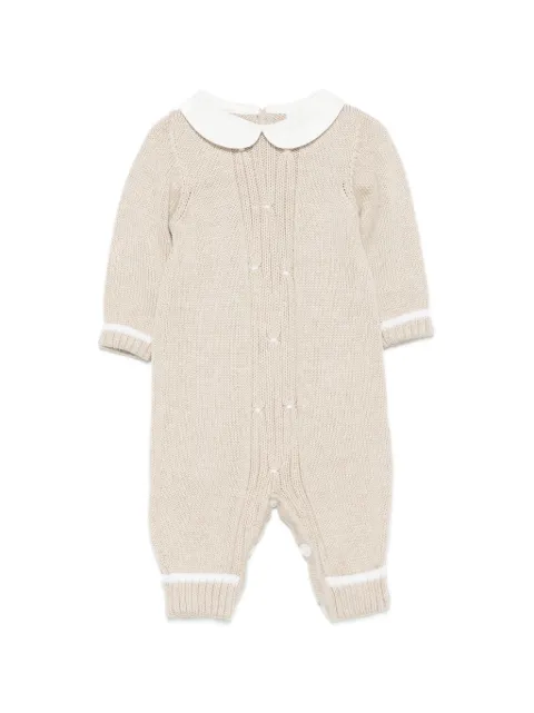 Bébé di Almy cable-knit Peter Pan collar rompers