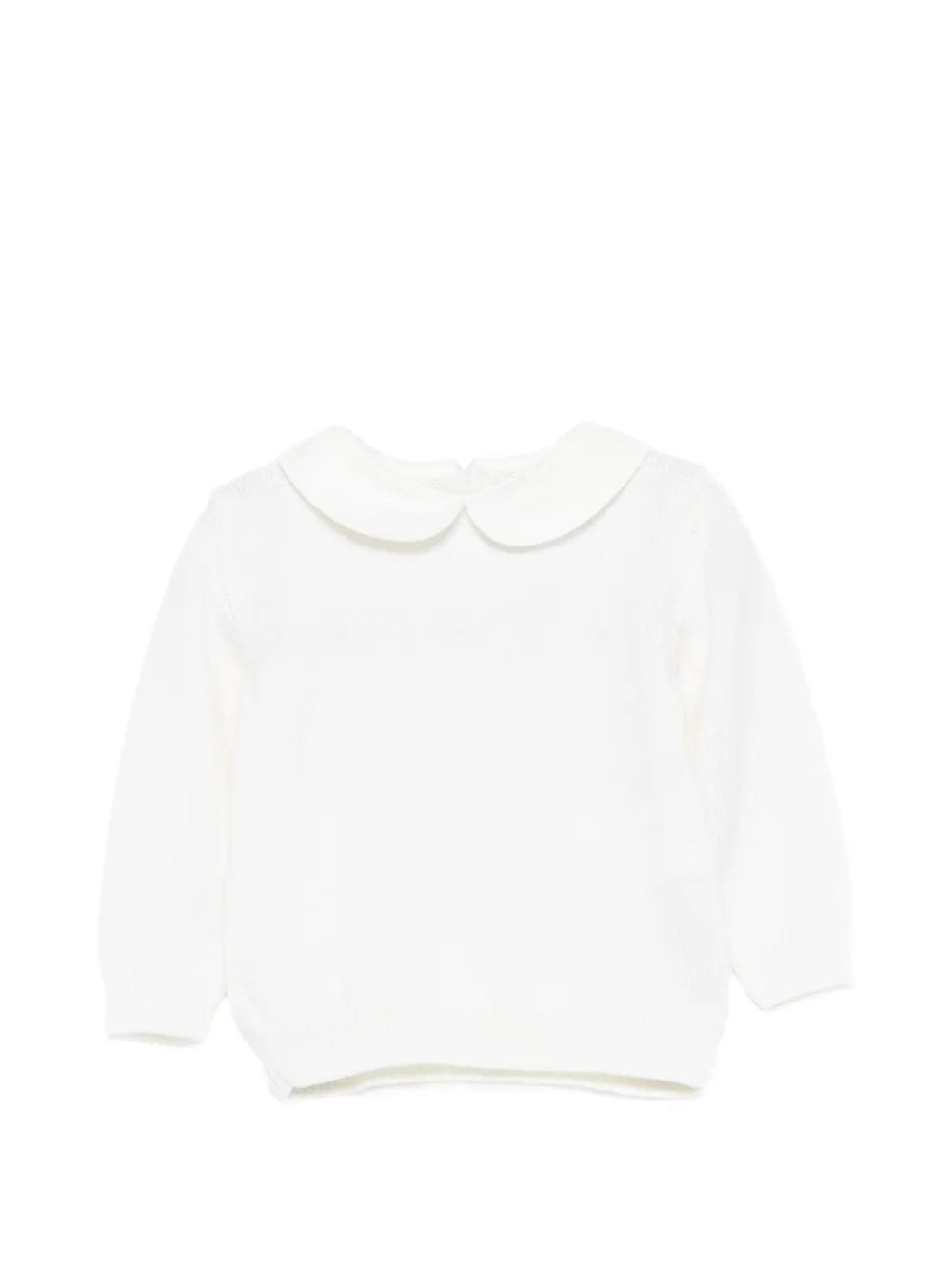 Bébé di Almy Maglione con colletto alla Peter Pan - Bianco