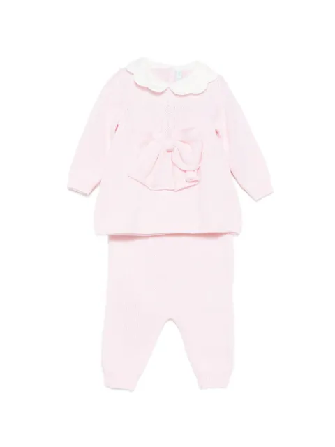 Bébé di Almy set de pantalones y suéter tejido con detalle de moño