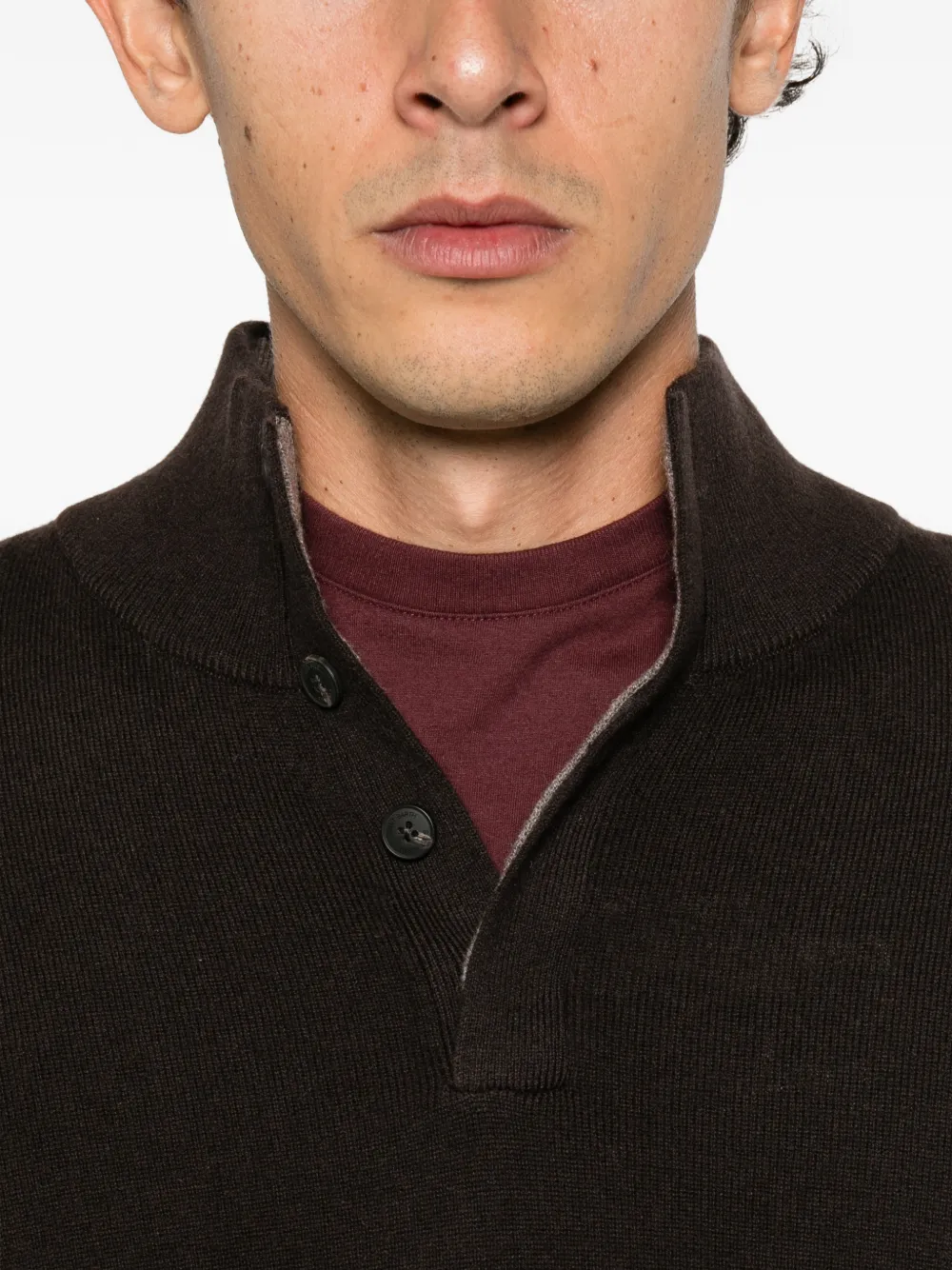 MC2 Saint Barth Marlow button-fastening high-neck sweater Bruin