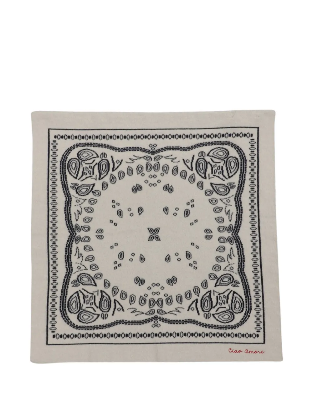 Giada Benincasa Sciarpa Soho mini in lana con stampa paisley - Grigio