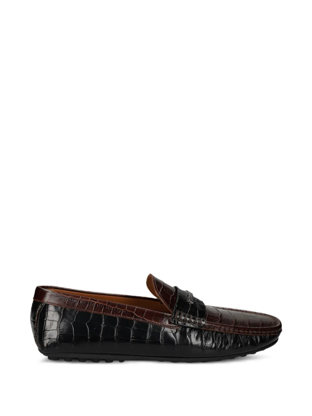 Roberto Cavalli crocodile-effect leather loafers - Nero