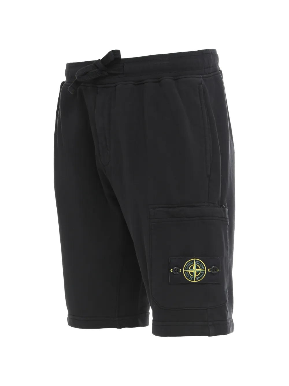 Stone Island 6200011 organic cotton fleece shorts Zwart