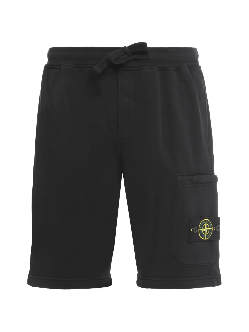 Stone Island 6200011 organic cotton fleece shorts Zwart