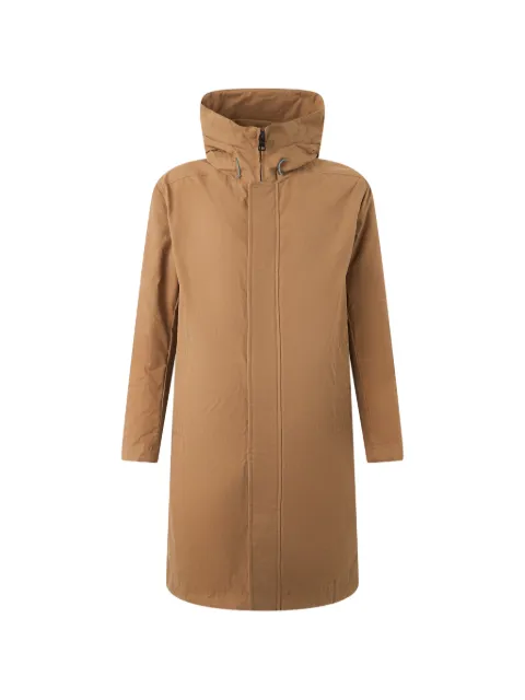 Herno hooded concealed-fastening coat