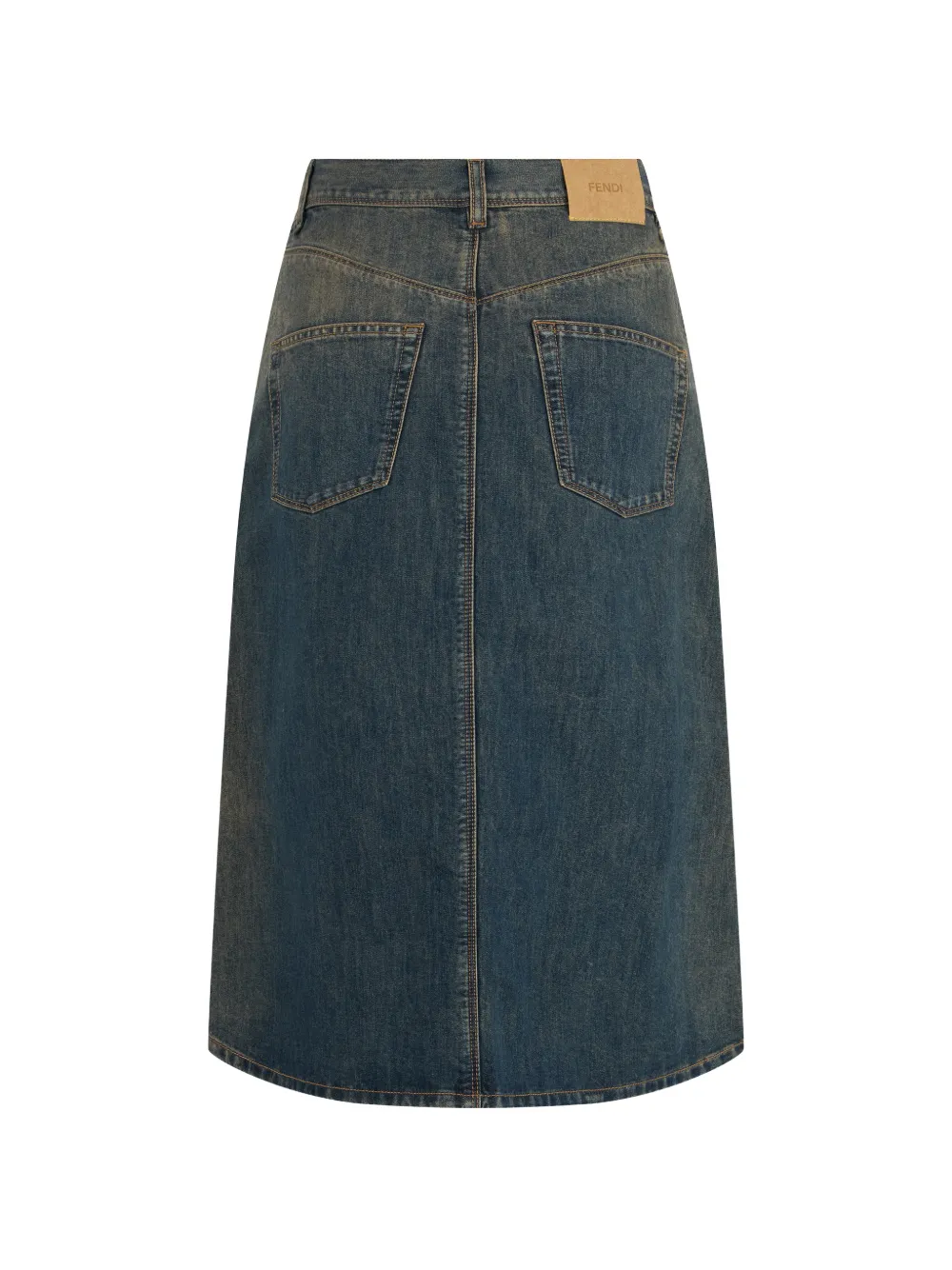 FENDI blue washed denim skirt Blauw