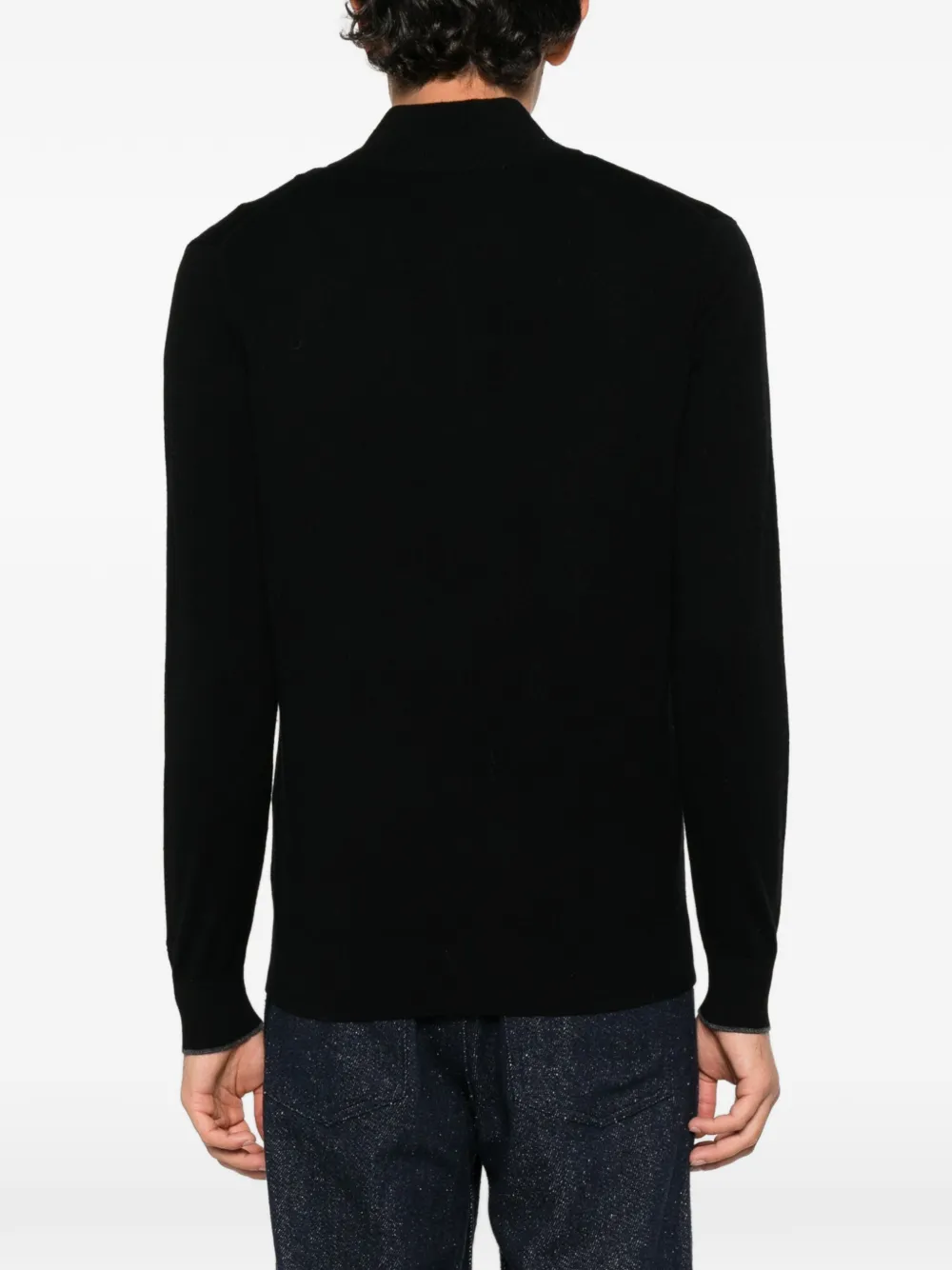MC2 Saint Barth Marlow quarter-button sweater Zwart
