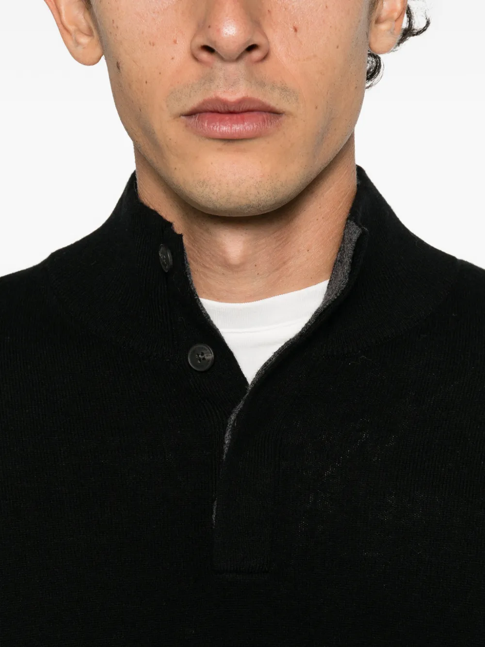 MC2 Saint Barth Marlow quarter-button sweater Zwart