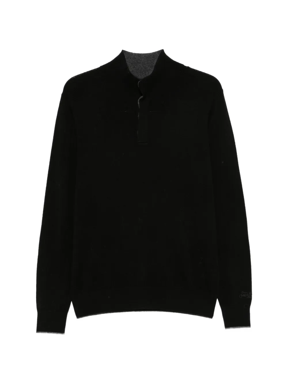 MC2 Saint Barth Marlow quarter-button sweater Zwart