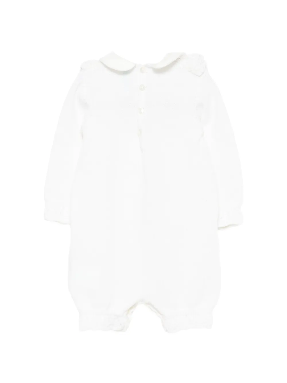 Bébé di Almy ruffled bow-detail onesie Wit