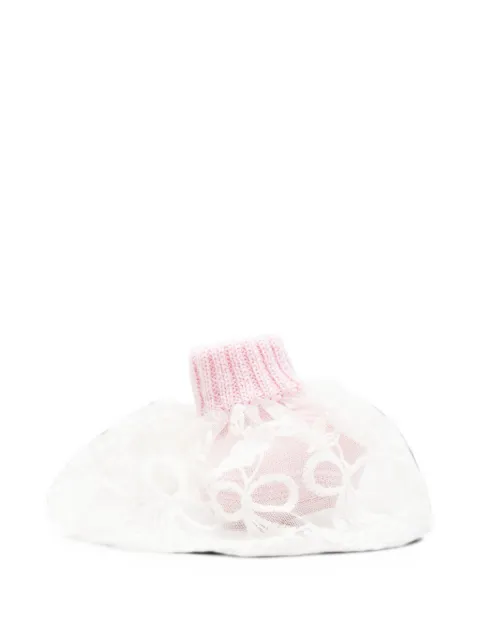 Bébé di Almy lace-trim knitted slippers
