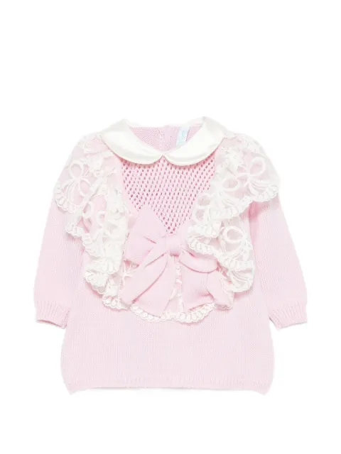 Bébé di Almy lace-trim bow-detail dress