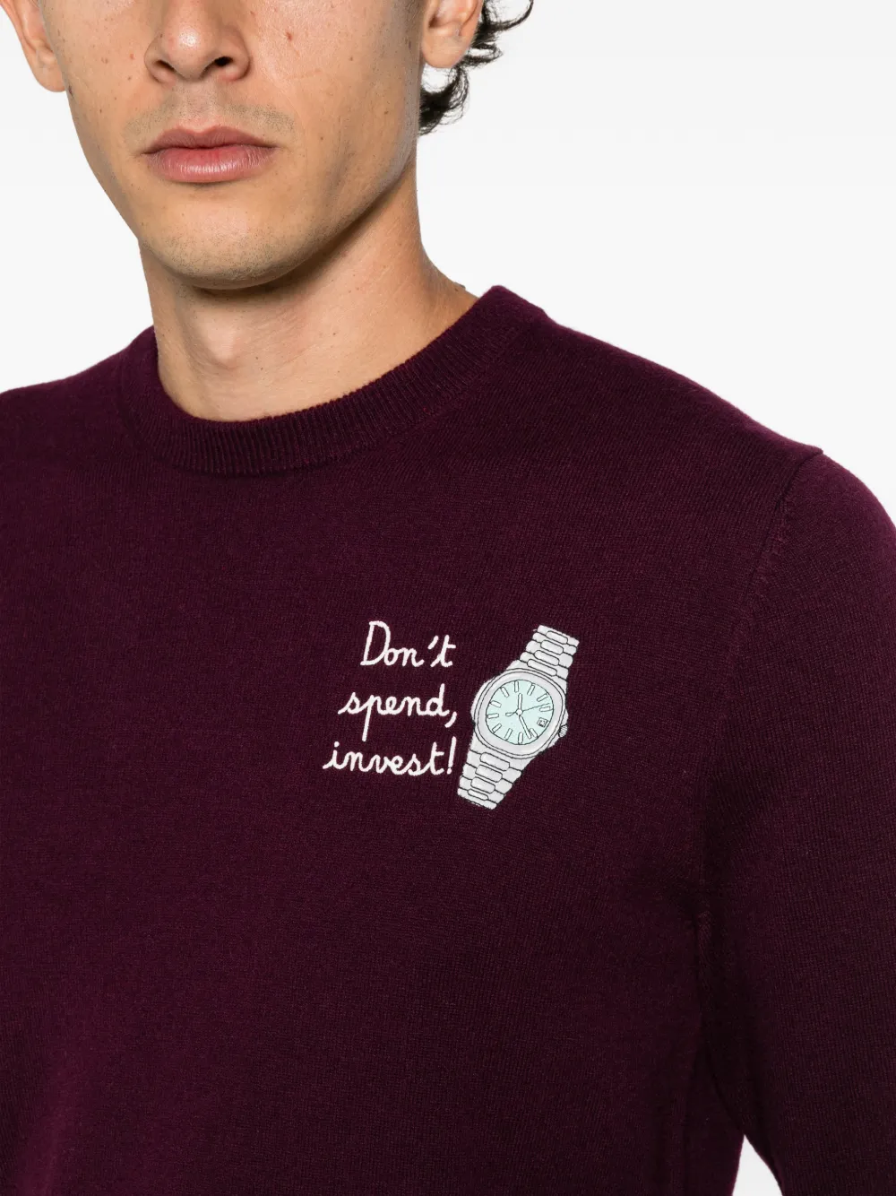 MC2 Saint Barth Heron embroidered crew-neck sweater Paars