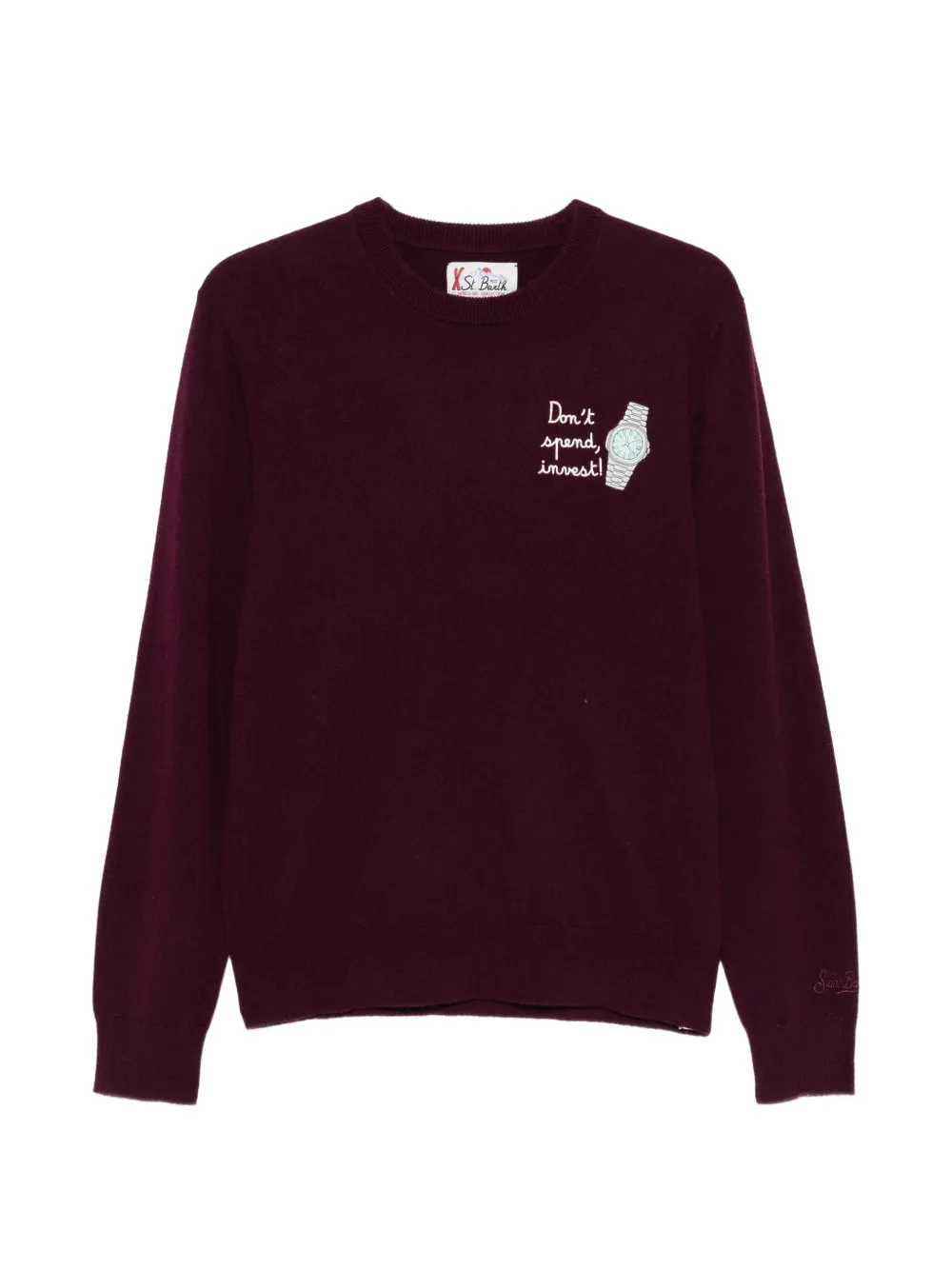 MC2 Saint Barth Heron embroidered crew-neck sweater Paars