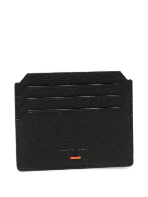 Santoni logo-debossed card holder