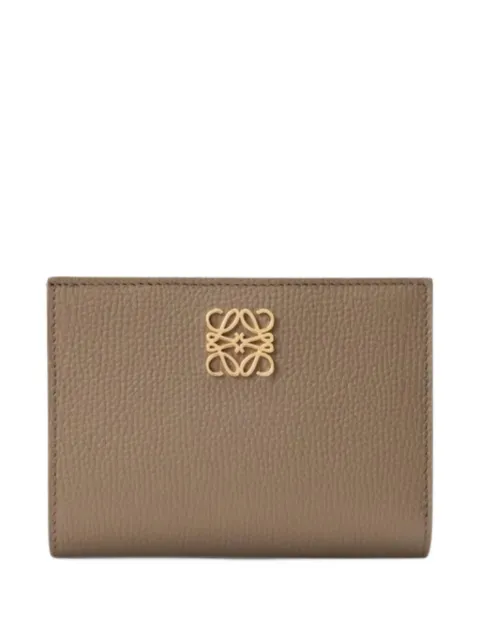 LOEWE Anagram compact wallet in pebble grained calfskin