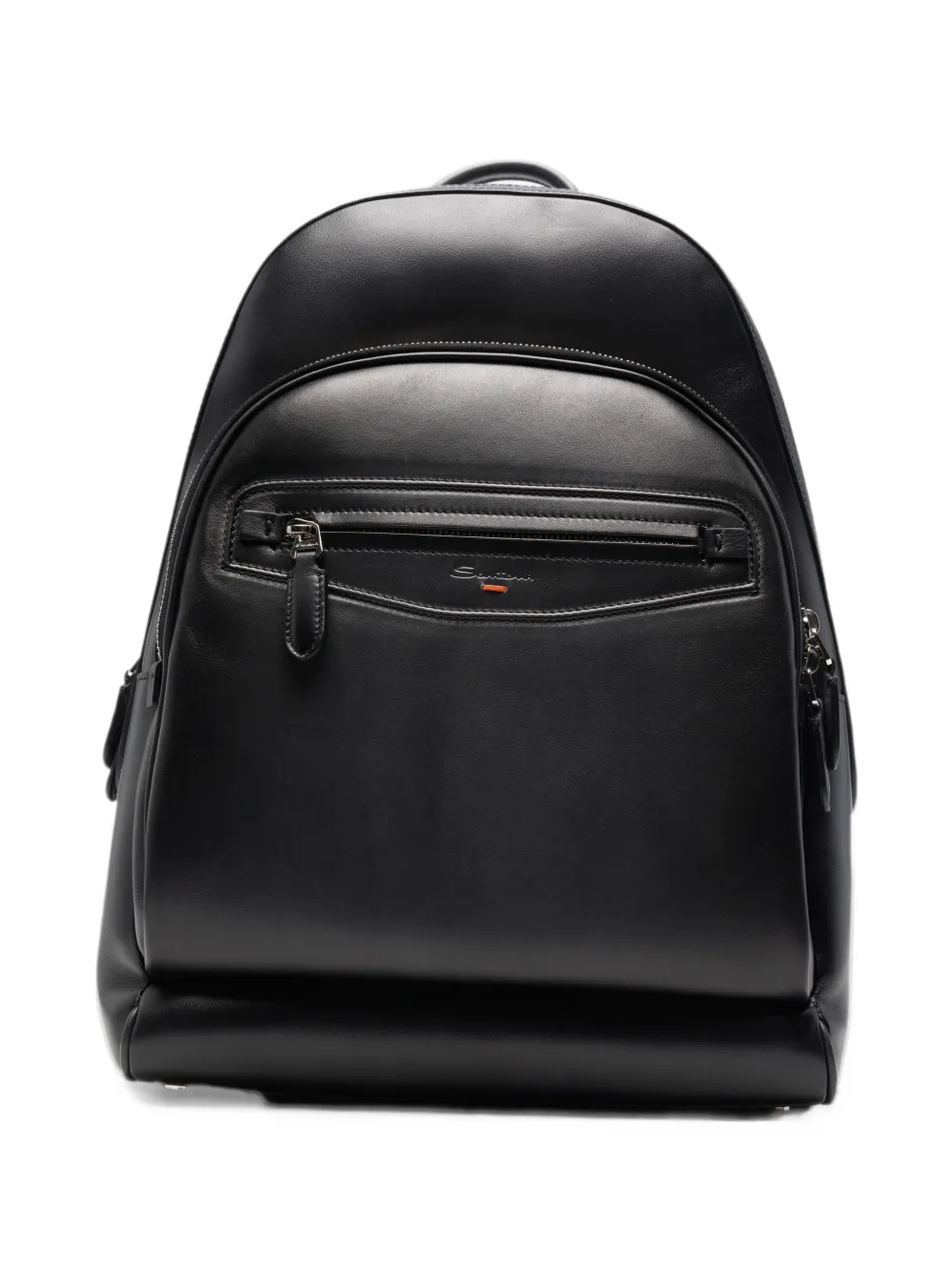 Santoni zip-around leather backpack - Nero