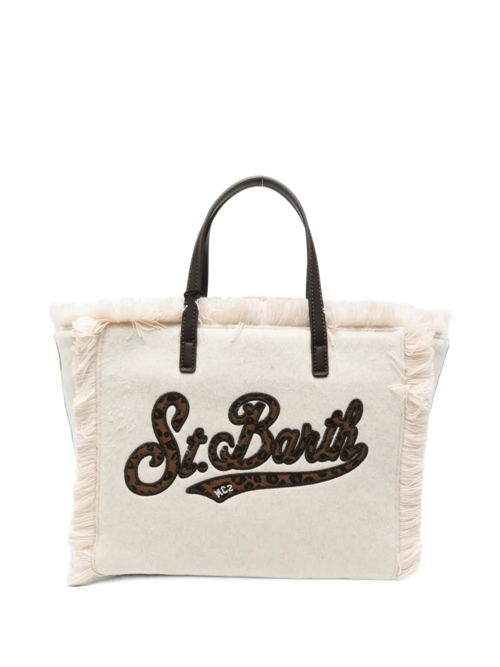 MC2 Saint Barth fringed leopard-print tote bag Beige