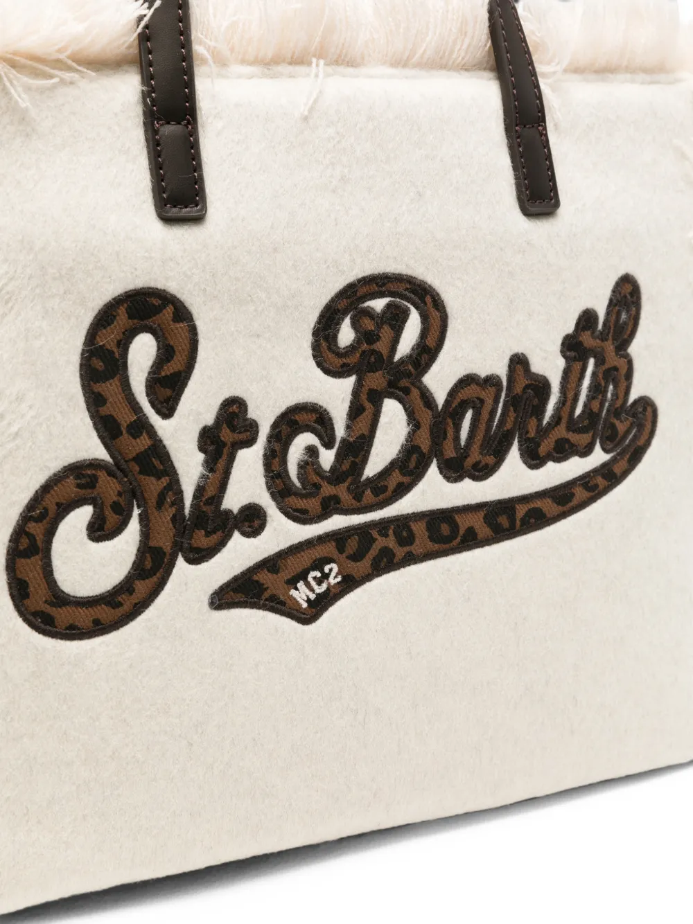 MC2 Saint Barth fringed leopard-print tote bag Beige