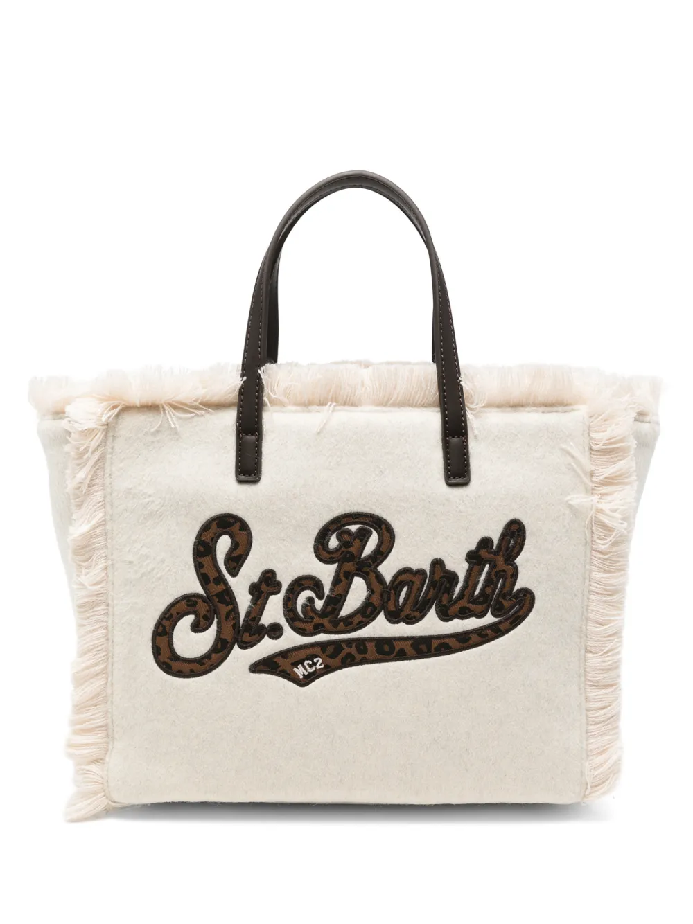MC2 Saint Barth fringed leopard-print tote bag Beige