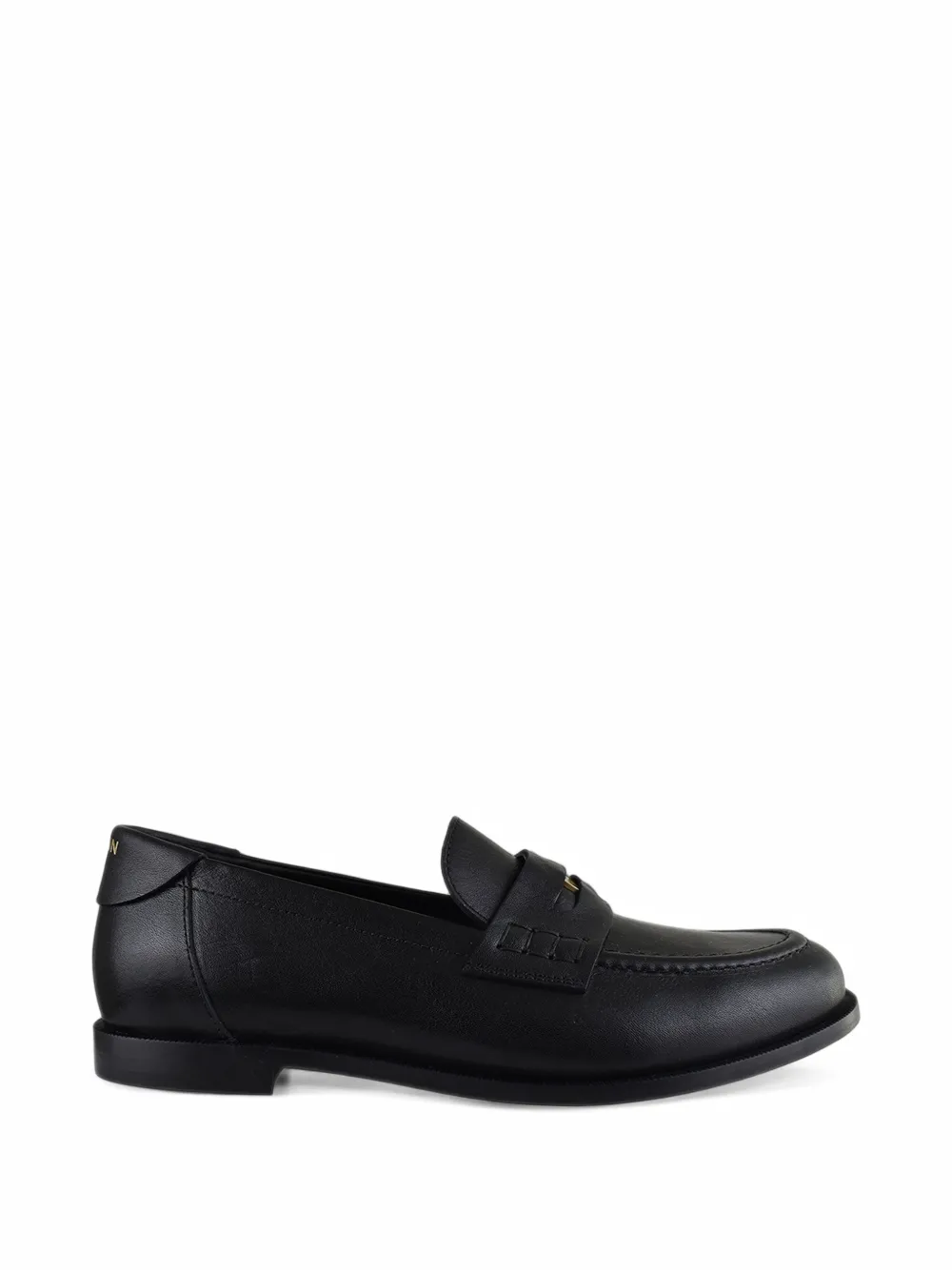Balmain logo-plaque leather loafers - Noir