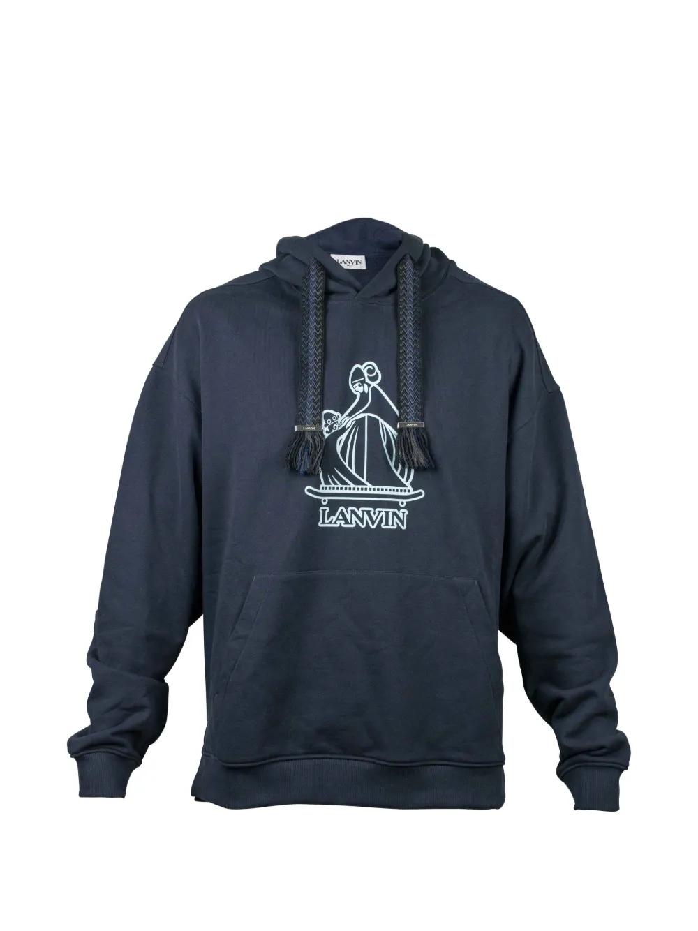 Lanvin Curb logo-print hoodie - Blue