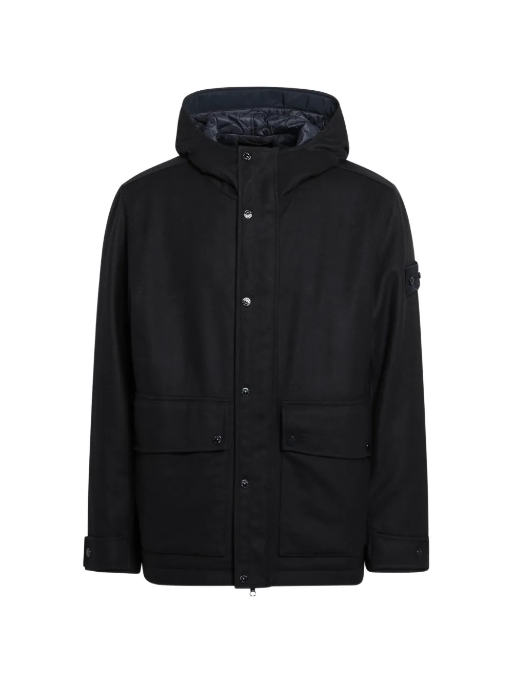 Stone Island 4100018 wool nylon flannel_S.I. Ghost parka - Blau