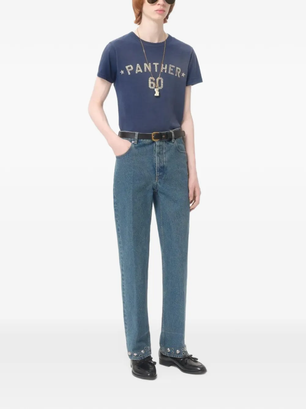Valentino Garavani logo-print cotton T-shirt Blauw