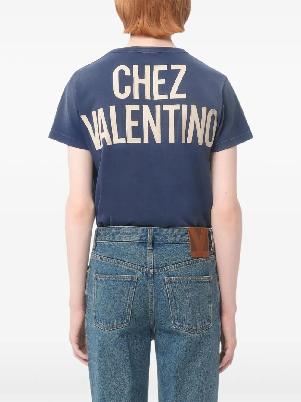 Valentino Garavani logo-print cotton T-shirt Blauw
