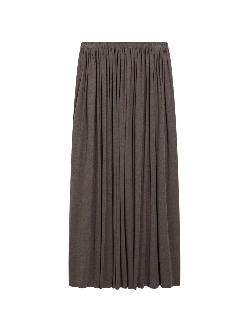 Max Mara long pleated skirt in lightweight jersey - mud - Braun