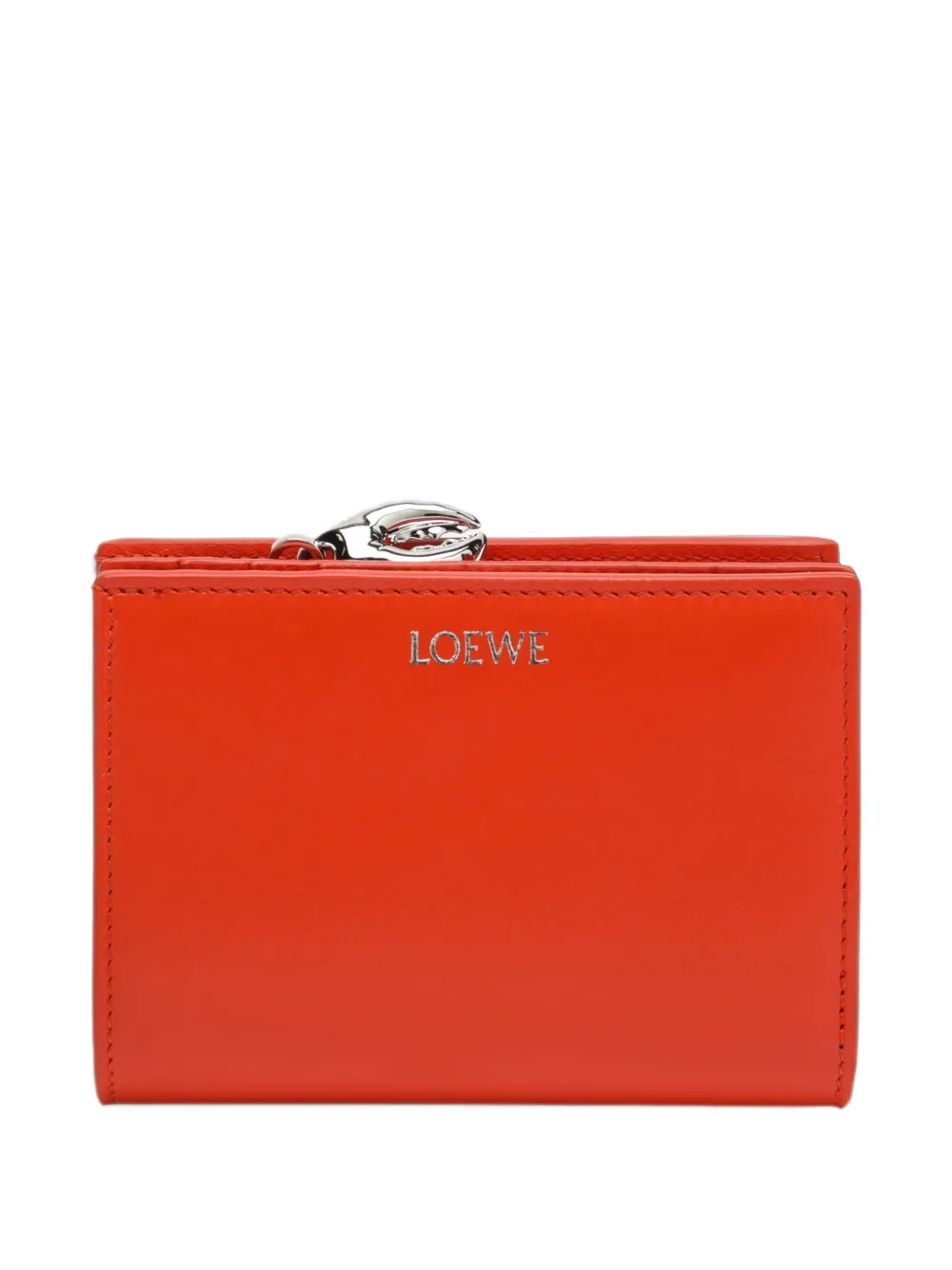 LOEWE Claw compact wallet in glossy lambskin - Arancione