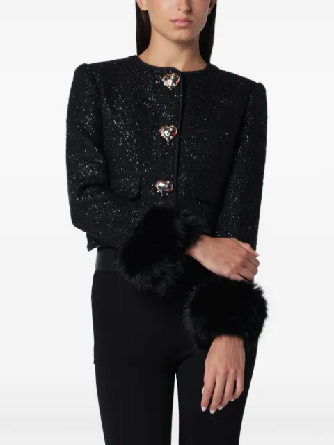 Self-Portrait metallic bouclé jacket