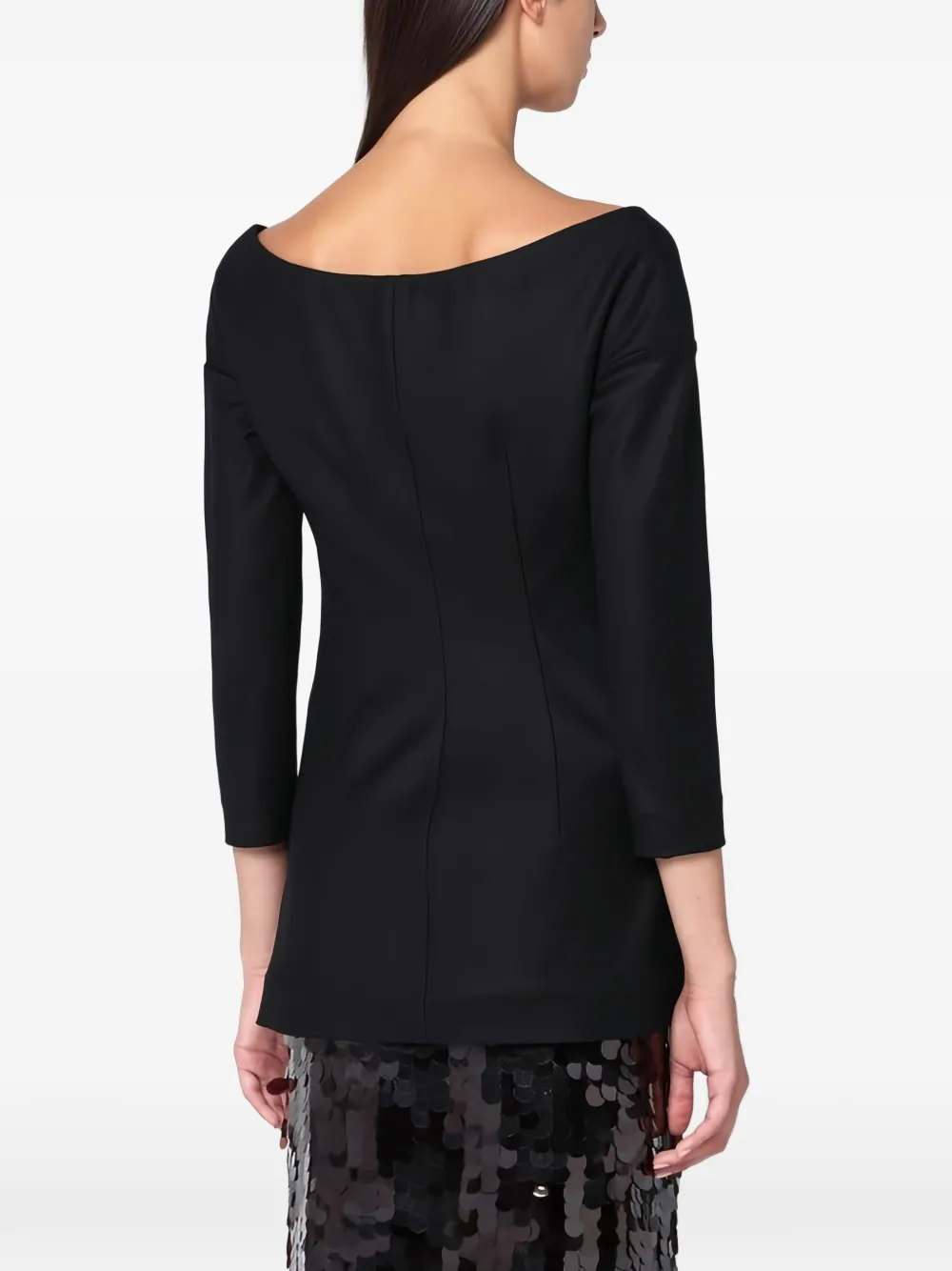 Alberta Ferretti double-breasted V-neck jacket Zwart