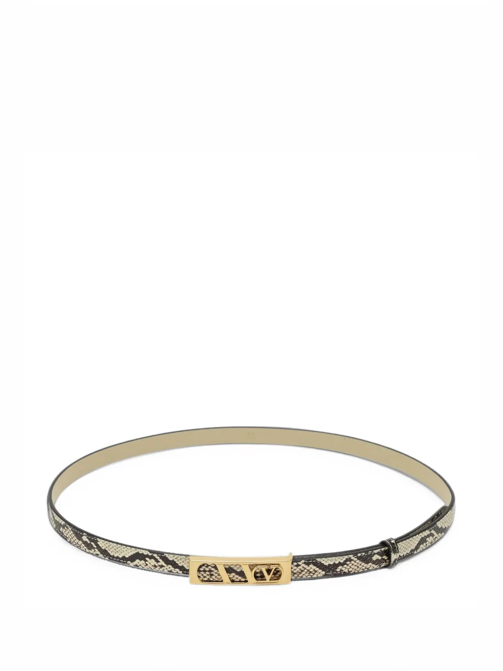 Valentino Garavani VLogo Signature python-effect belt - Toni neutri