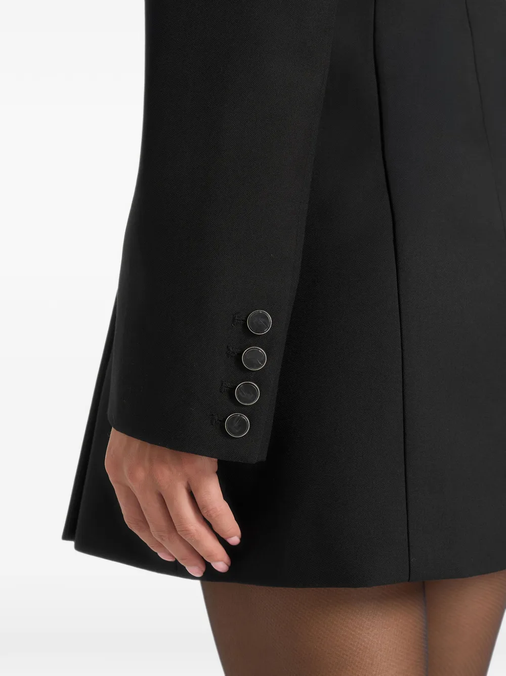 Manière De Voir Yasmin asymmetrische mini-blazerjurk met ruches Zwart