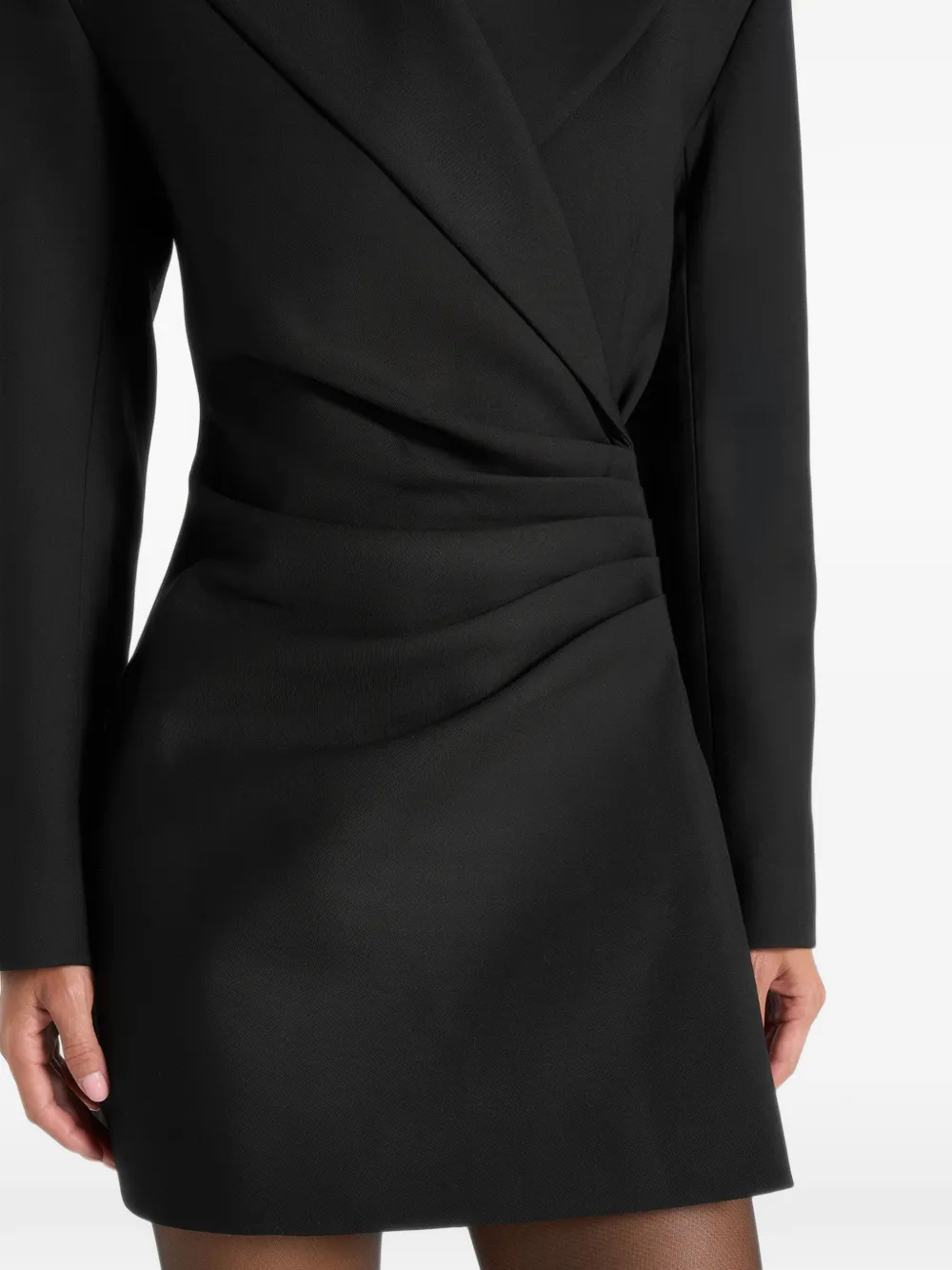 Manière De Voir Yasmin asymmetrische mini-blazerjurk met ruches Zwart