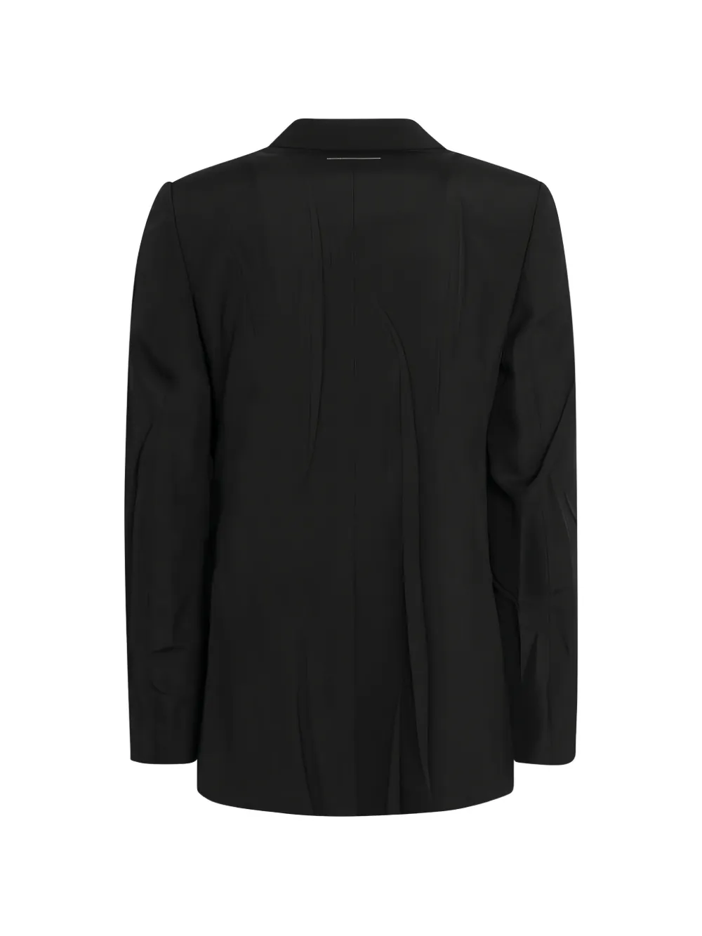 MM6 Maison Margiela crumpled-pleat single-breasted jacket Zwart