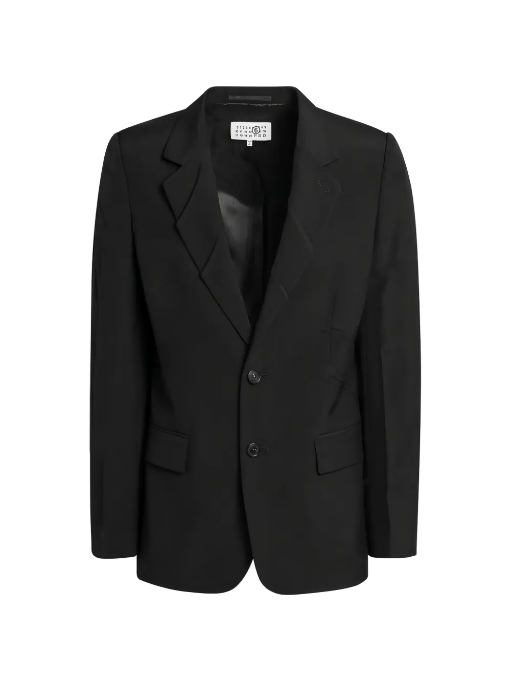 MM6 Maison Margiela crumpled-pleat single-breasted jacket - Nero
