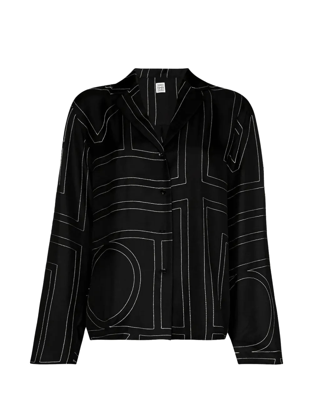 TOTEME Monogram silk pj top black