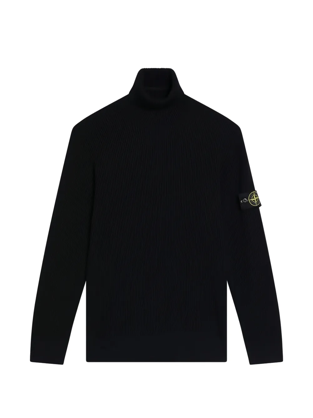 Stone Island 5100052 full rib rws wool jumper Zwart