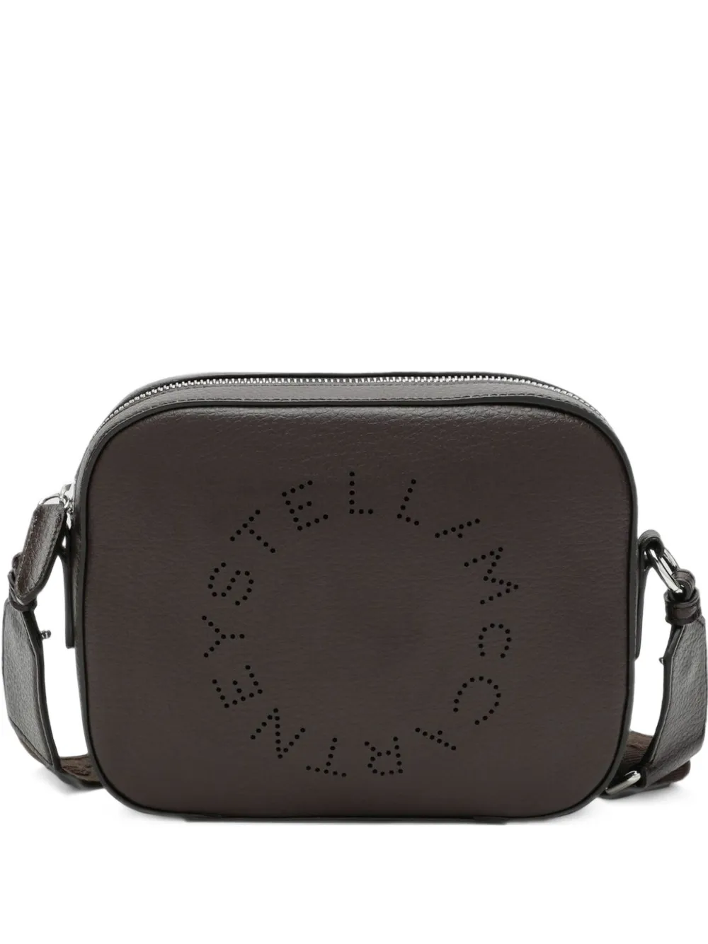 Stella McCartney mini Stella Logo crossbody bag - Marrone