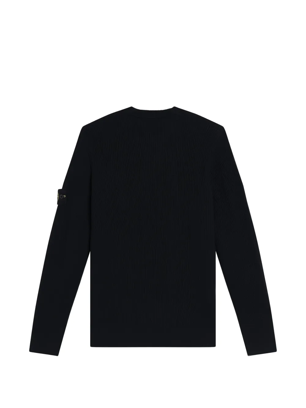 Stone Island 5100053 full-rib RWS wool crewneck jumper with ribbed trims Blauw