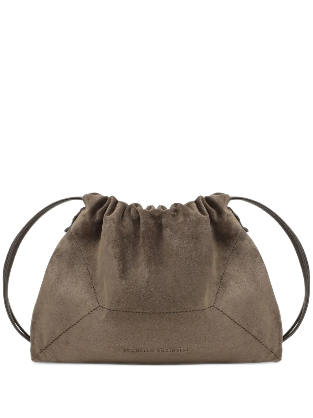 Brunello Cucinelli Monili-detail suede shoulder bag - Brown