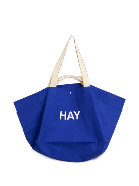 HAY شنطة عملية قطن بطبعة شعار الماركة