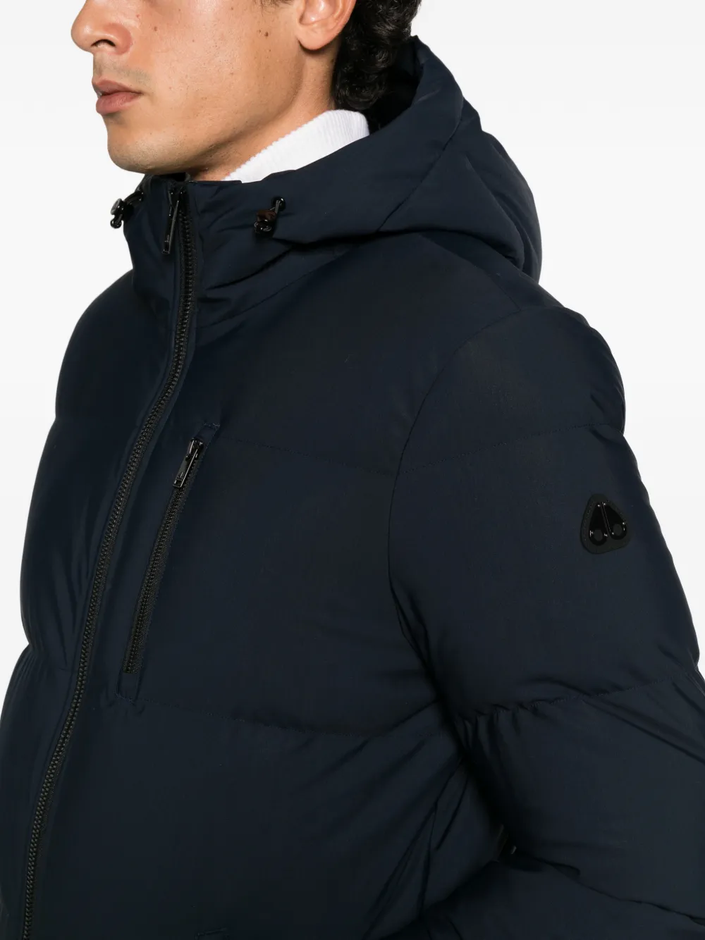 Moose Knuckles Soho 3Q quilted hooded coat Blauw