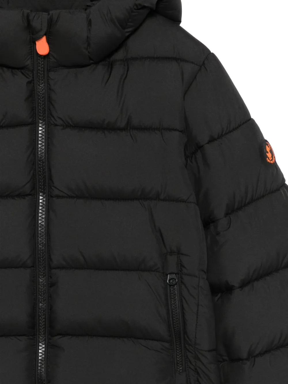 Save The Duck Kids Foster quilted hooded jacket Zwart