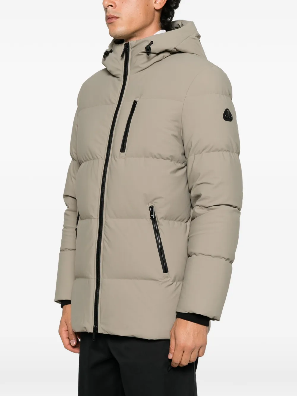 Moose Knuckles Soho 3Q quilted hooded coat Grijs