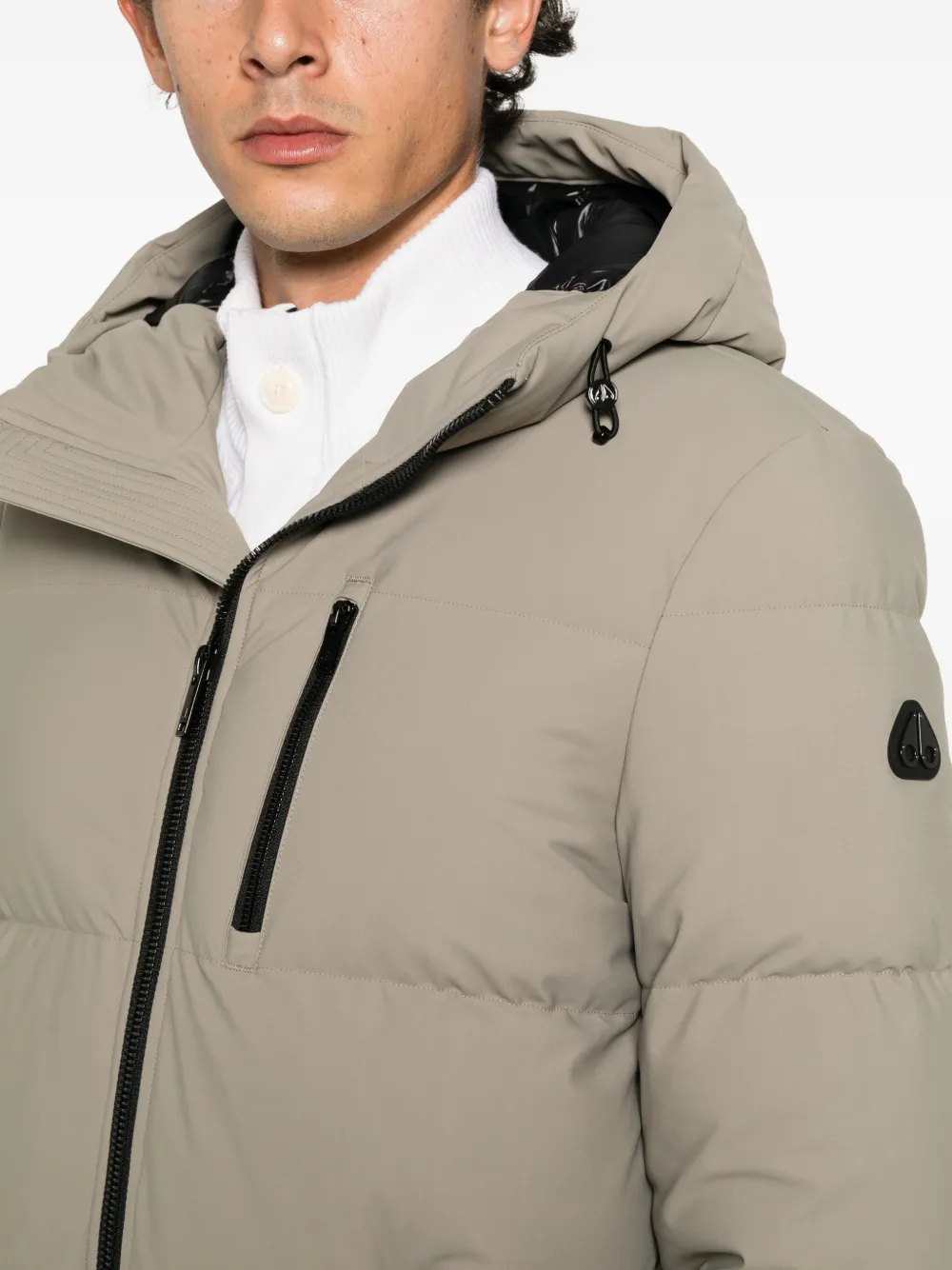Moose Knuckles Soho 3Q quilted hooded coat Grijs