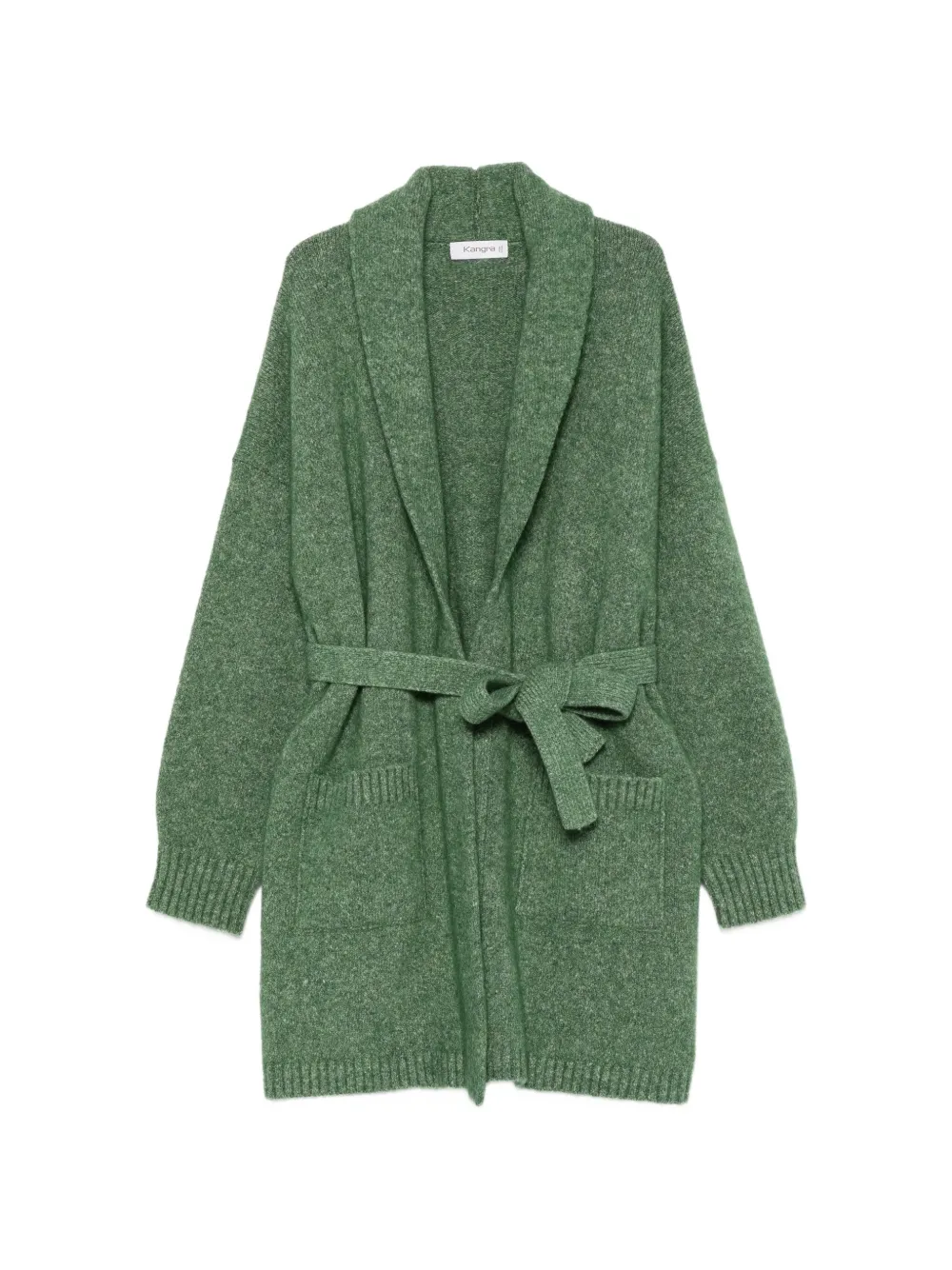 Kangra belted shawl-collar cardigan - Verde